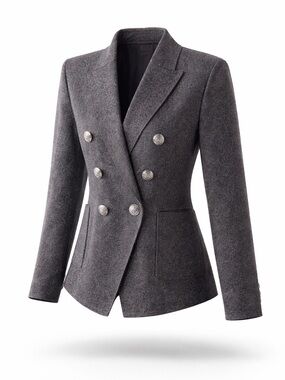 New with Tag! L’Agence $595 Sparkle Knit Charcoal Gray Blazer Jacket sz XL